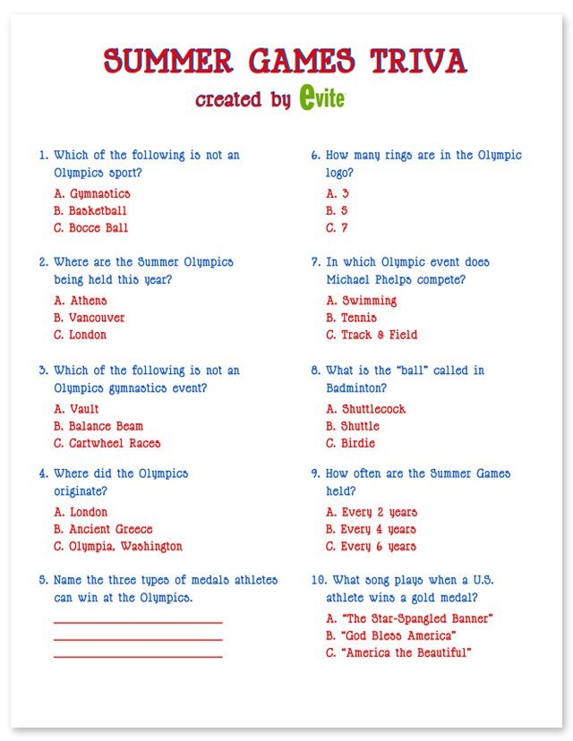 Printable Trivia Questions With Multiple Choice Answers Printable 