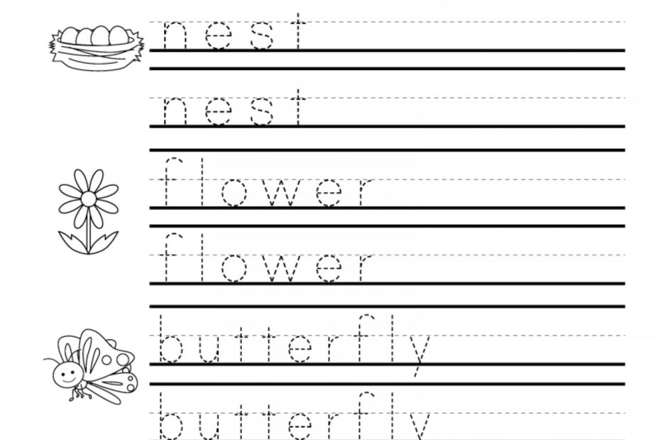 Printable Word Tracing Worksheets