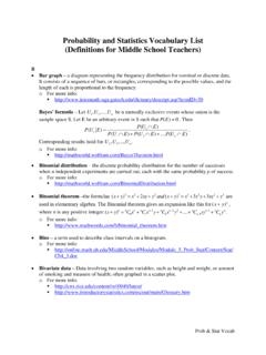 statistics vocabulary list with definitions