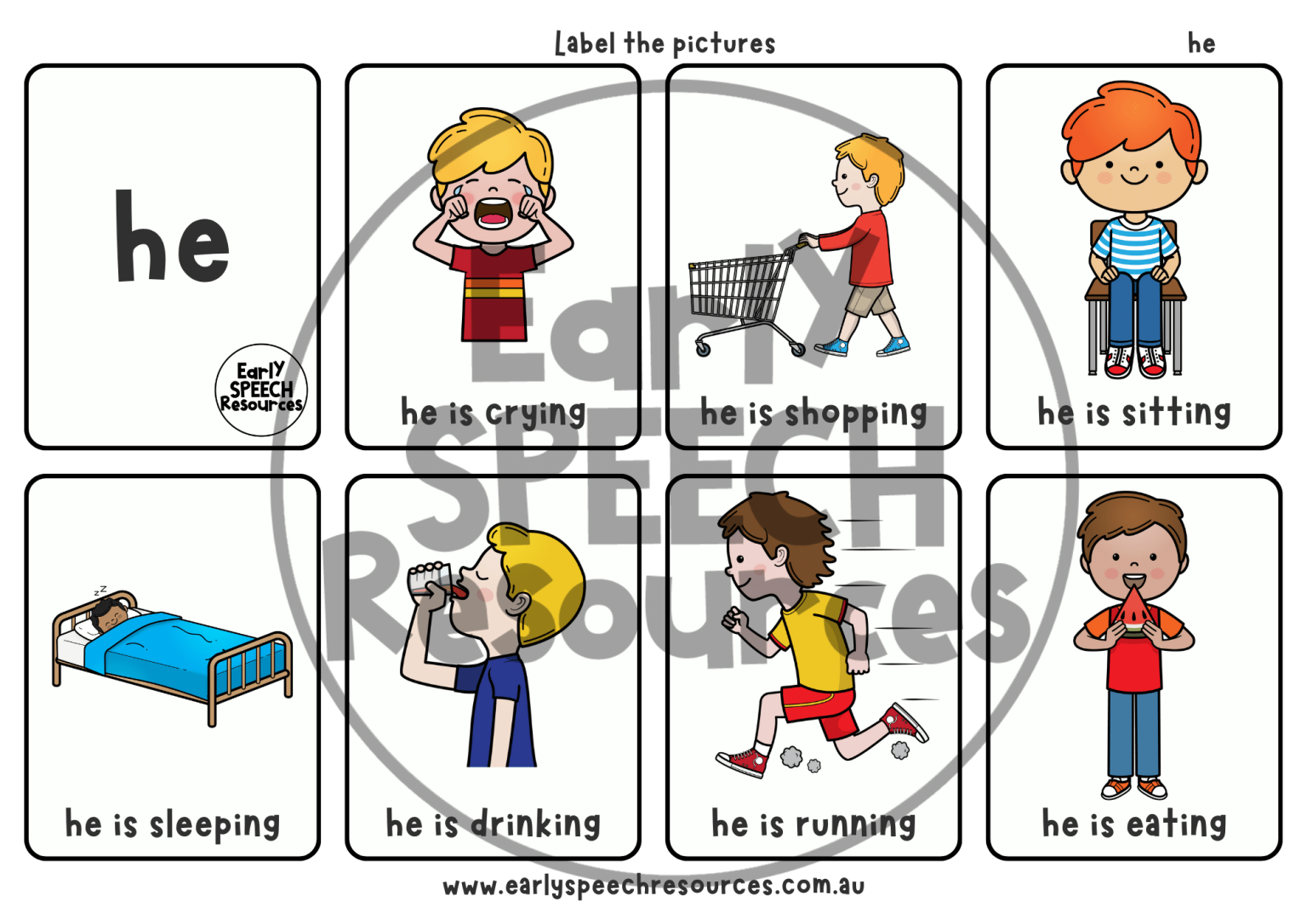 Pronouns Premium Resource Sample Early Speech Resources