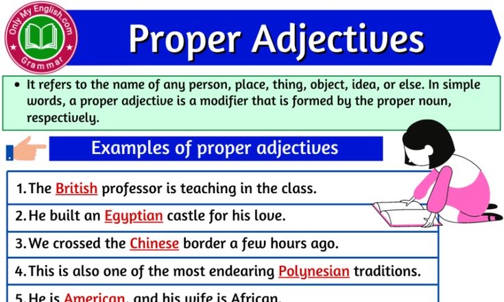Proper Adjectives Definition Examples And List OnlyMyEnglish