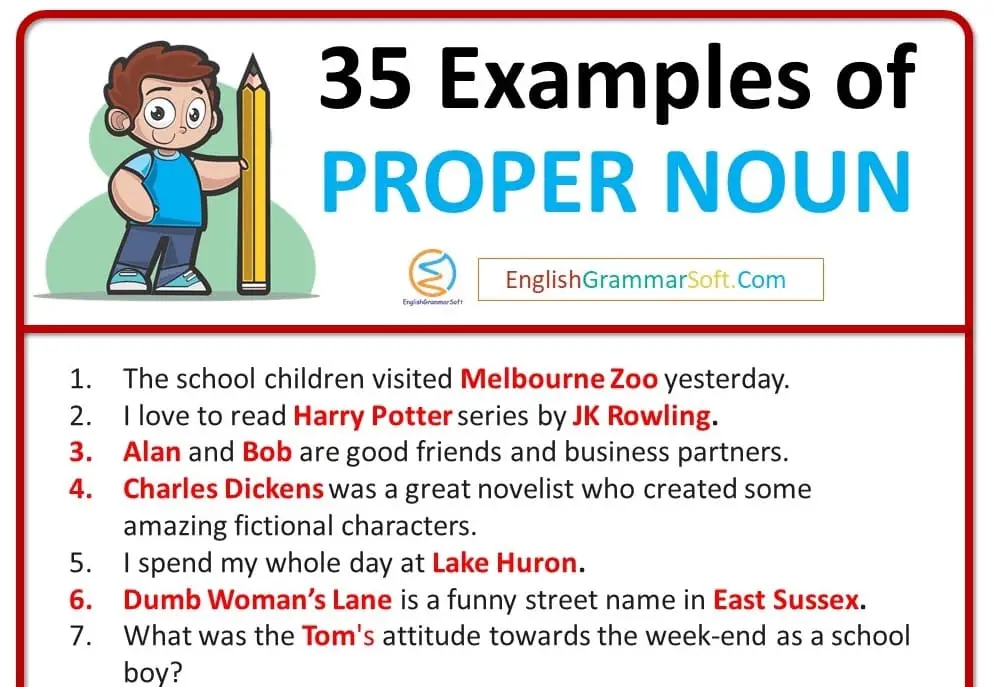 Proper Noun Examples For Students
