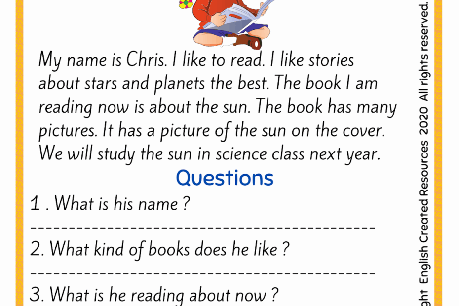 Reading Comprehension Basic Skills Worksheets English Created Resources