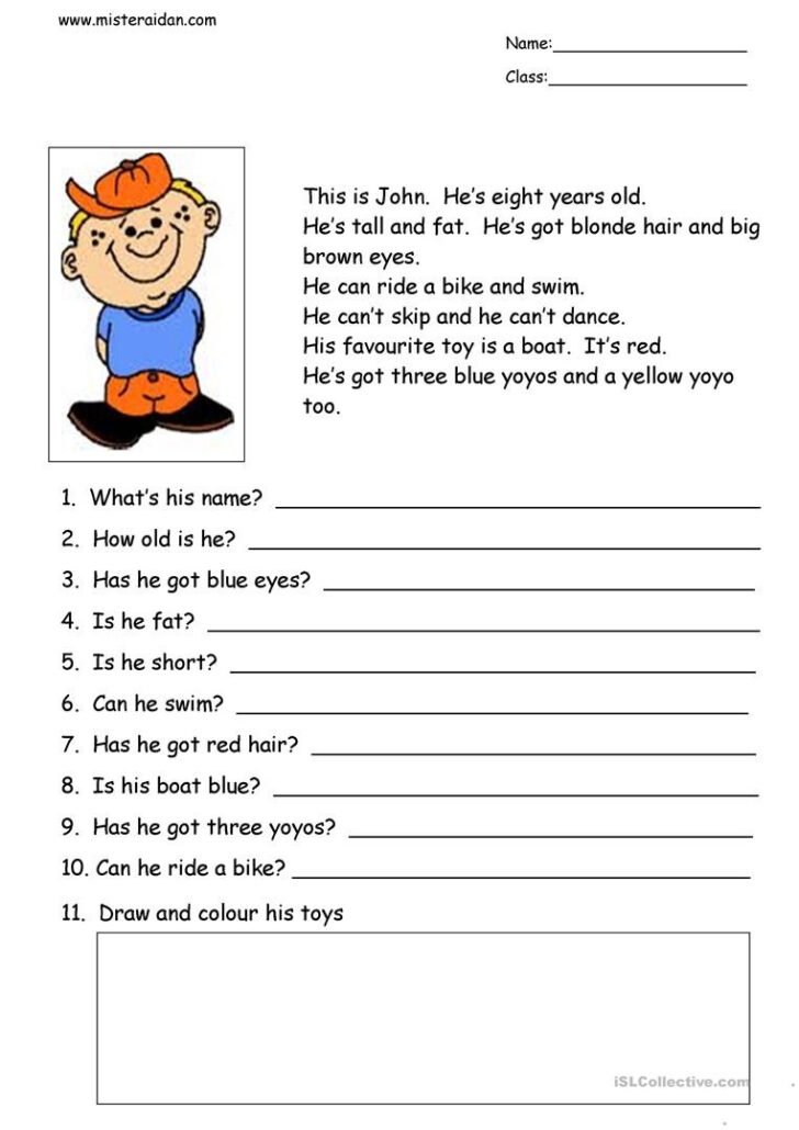 Reading Comprehension Exercises For Esl Adults Reading Comprehension 