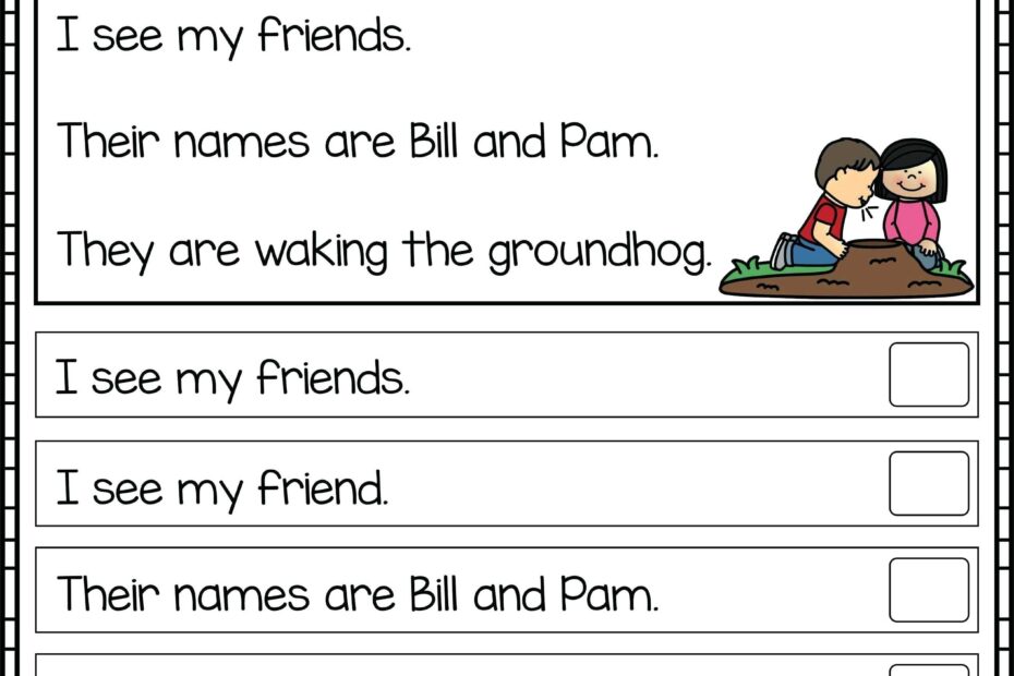 Reading Comprehension Kindergarten Worksheets Hromtarget