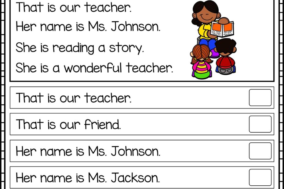 Reading Comprehension Passages set 1 Kindergarten Reading