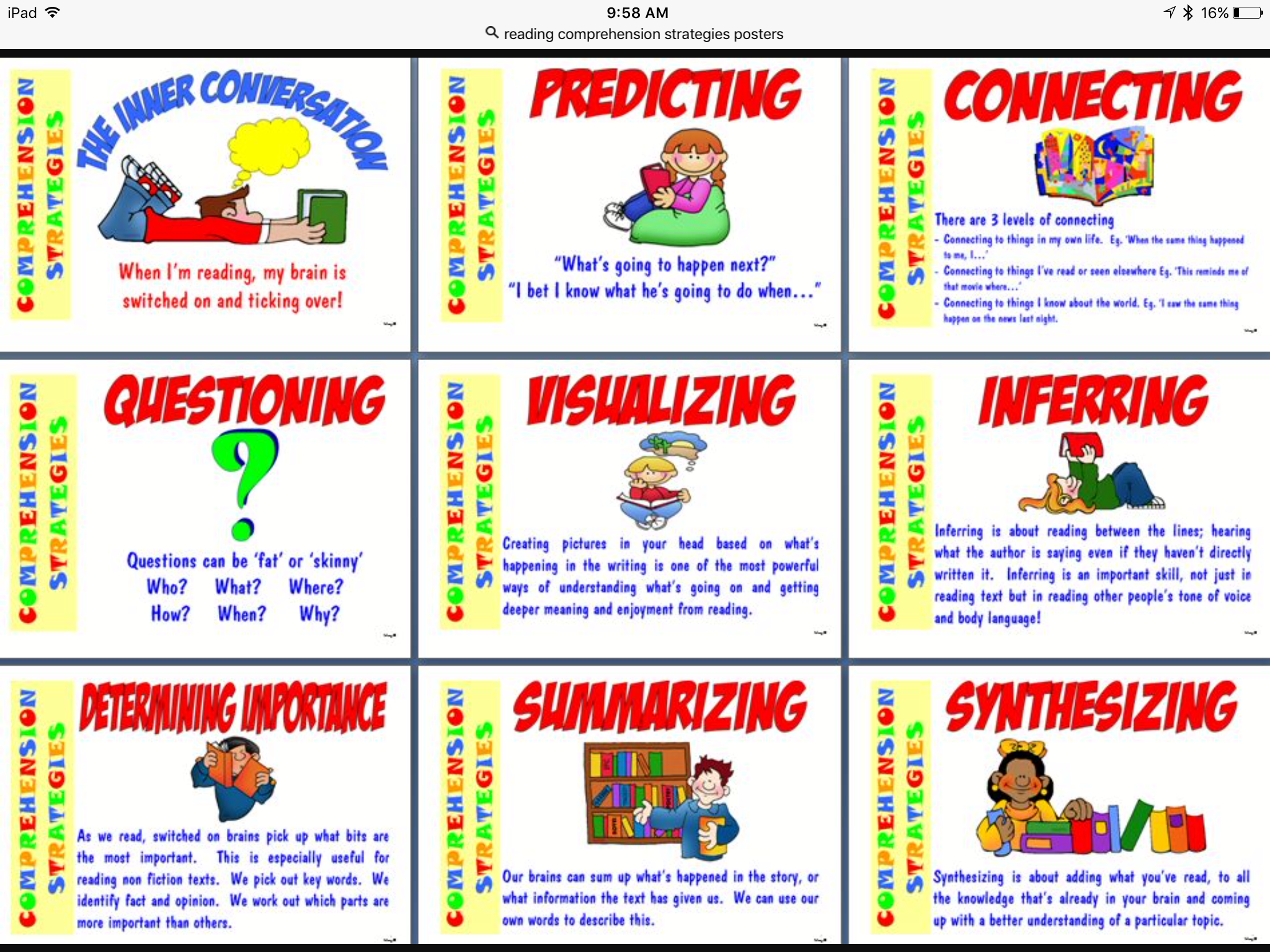 Reading Comprehension Strategies Poster Class F5A