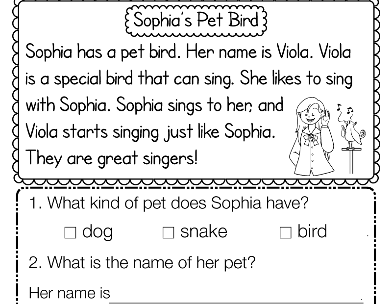 Reading Comprehension Worksheet Free Printable Digital PDF