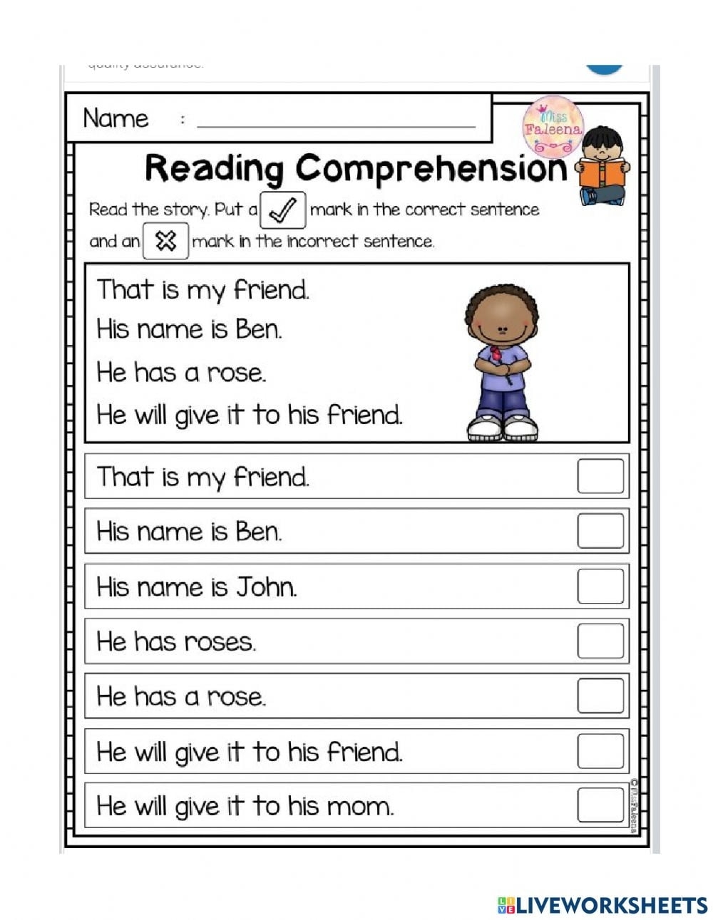 free printable reading comprehension worksheets