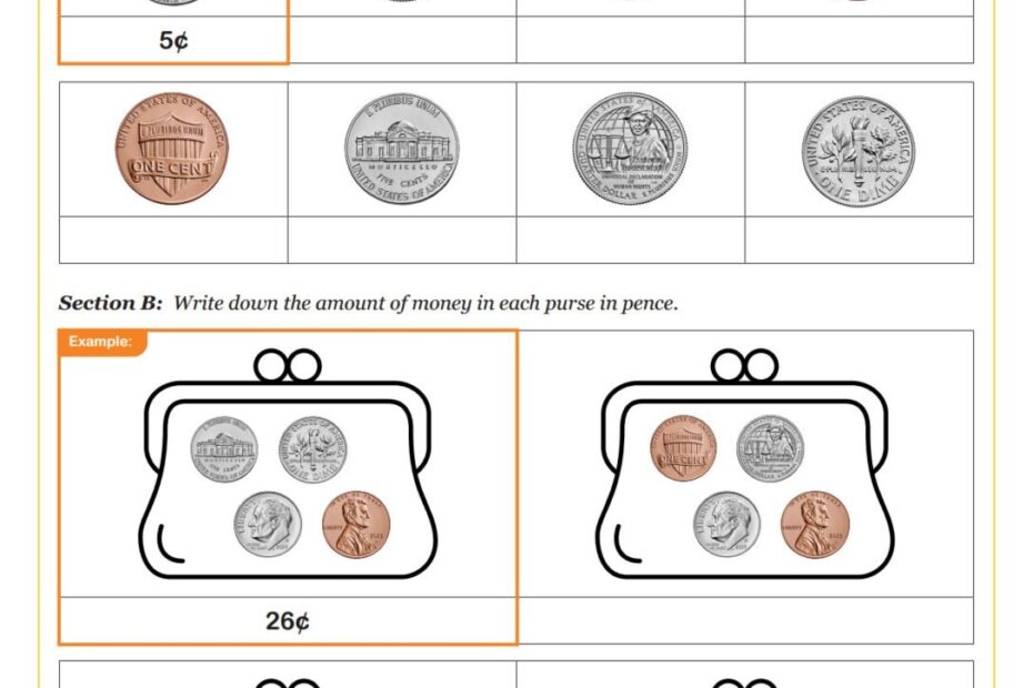 Recognising Money A PDF Printable Measurement And Data Worksheets