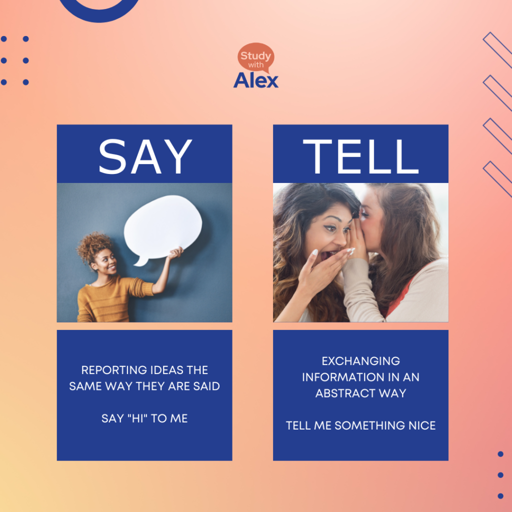 Say Vs Tell vs Talk Vs Speak What 39 s The Difference Study With Alex