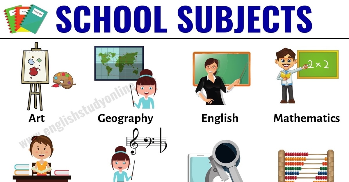 School Subjects Learn 25 Popular Names Of School Subjects In English 