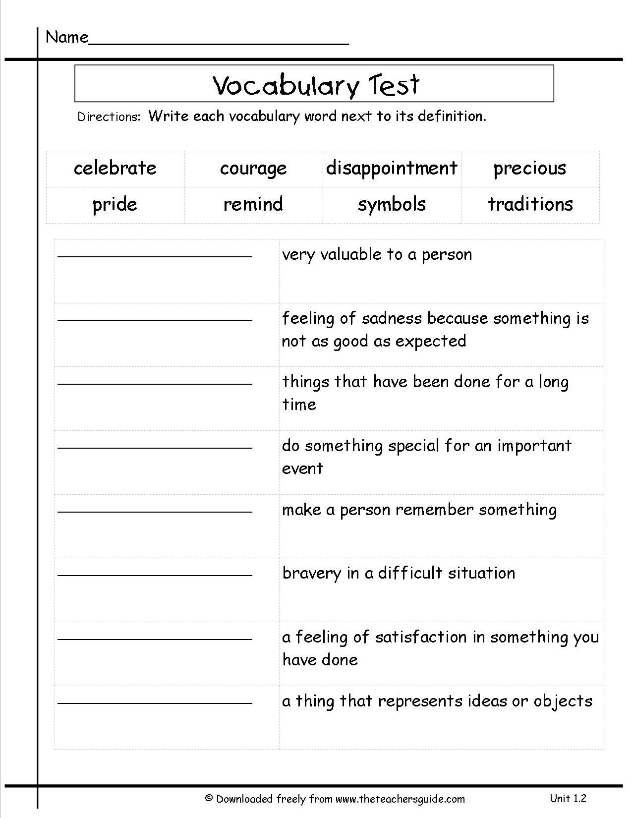 3rd grade vocabulary words list