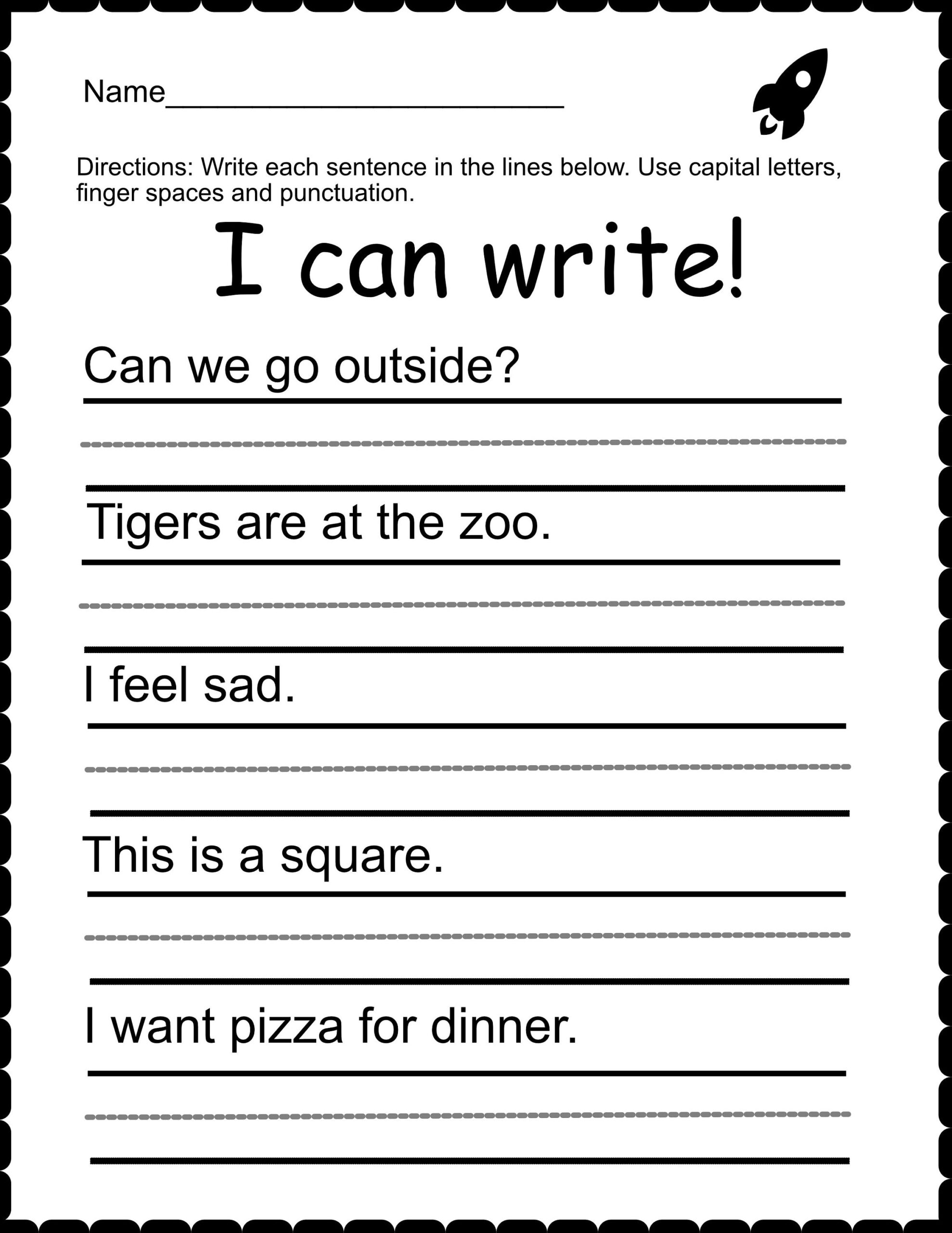 Sentence Writing Practice Sheet Printable Printable W Vrogue co