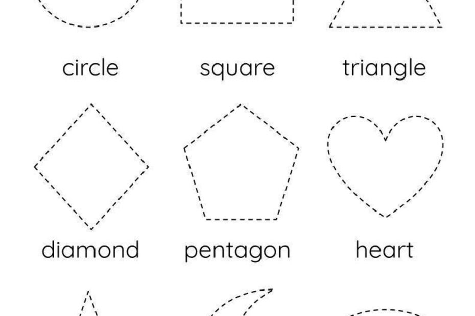 Shape Tracing Worksheet For Kindergarten Preschool Learn To Trace