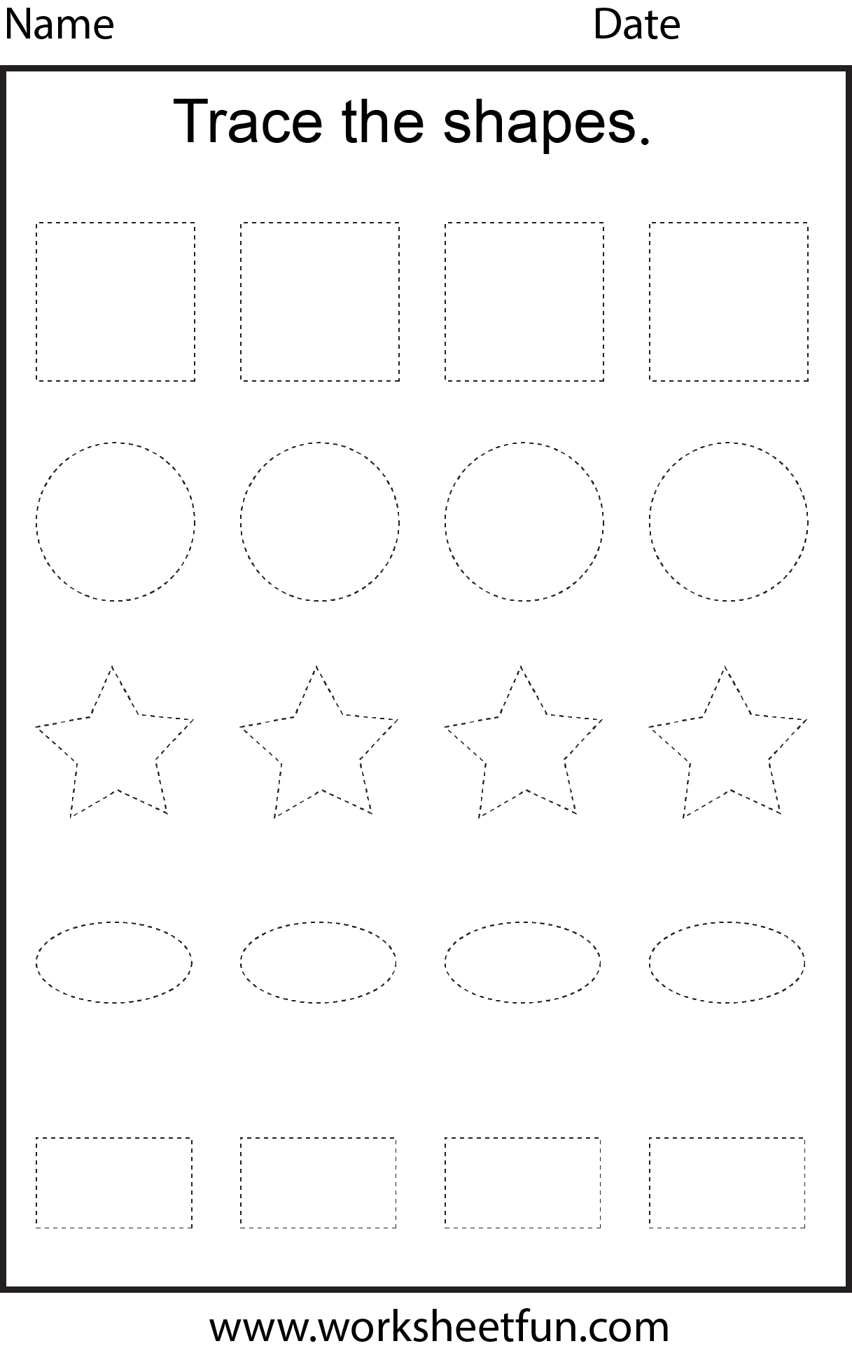 Shape Tracing Worksheets Free Printable