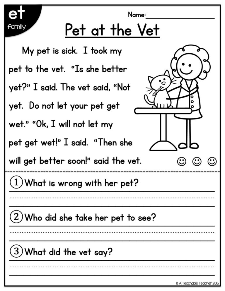 reading comprehension worksheets pdf