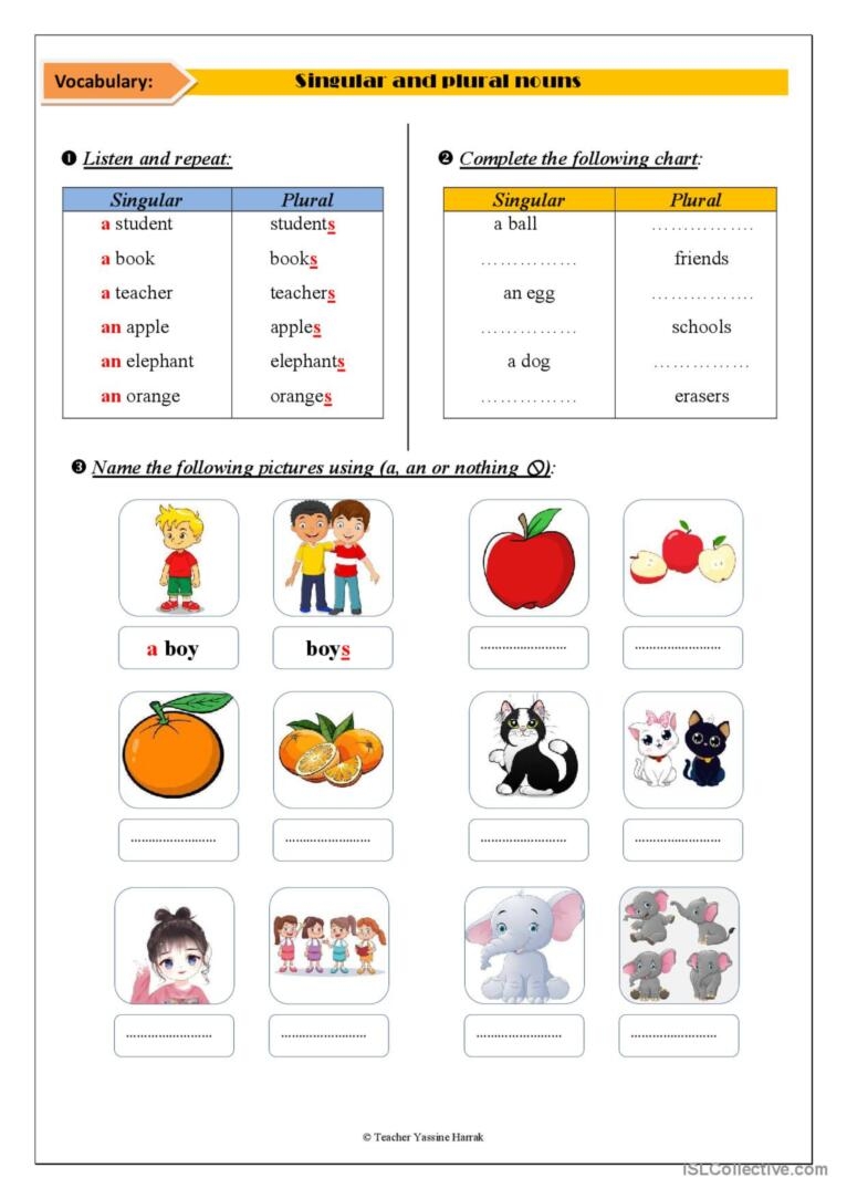 Singular And Plural Nouns Worksheets Singular And Plural Nouns Bilarasa