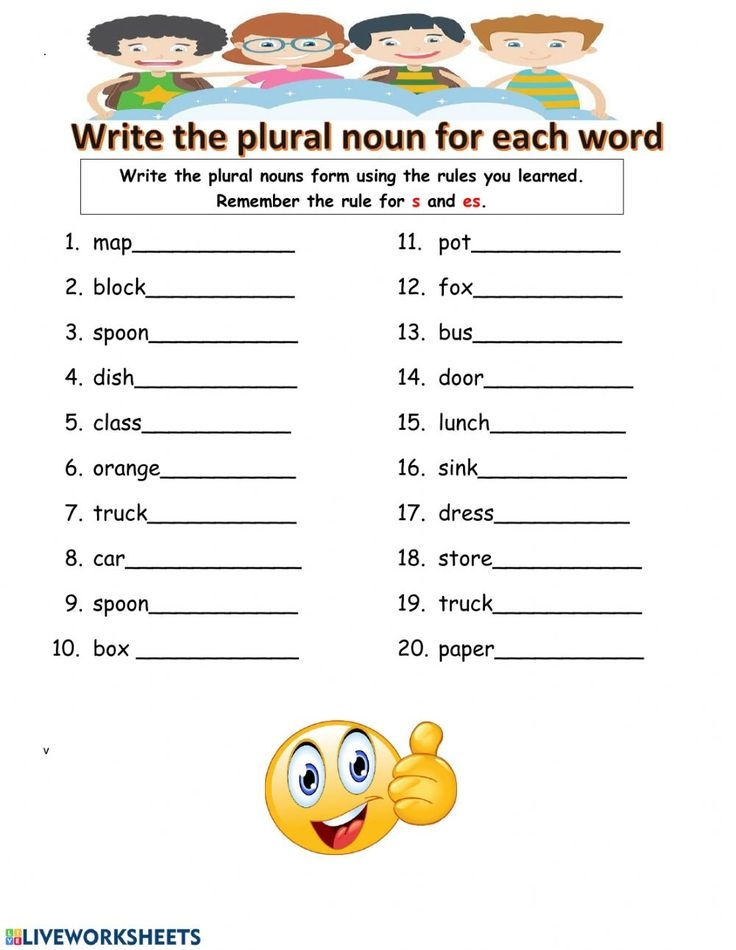 Singular And Plural Nouns Worksheets