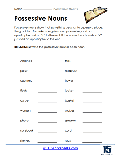 Singular And Plural Possessive Nouns Activity Live Worksheets 
