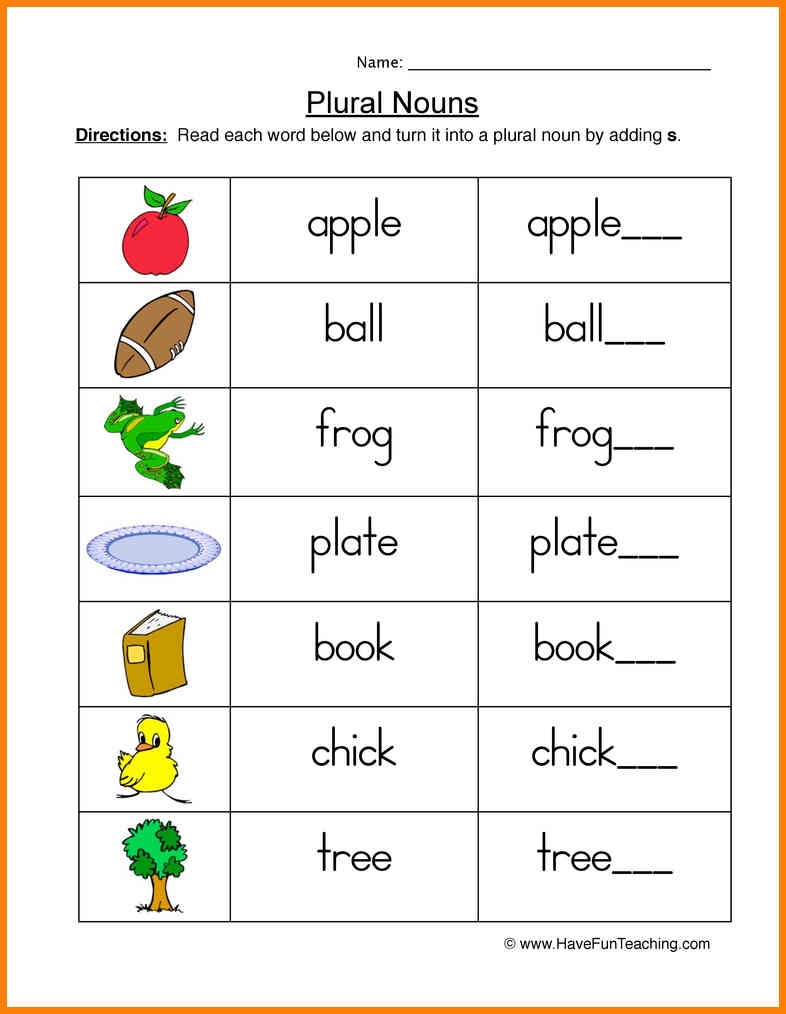 singular and plural nouns worksheet