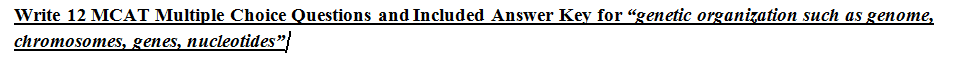 Solved Note Write 12 MCAT Multiple Choice Questions And Chegg