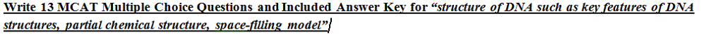 Solved Note Write 13 MCAT Multiple Choice Questions And Chegg