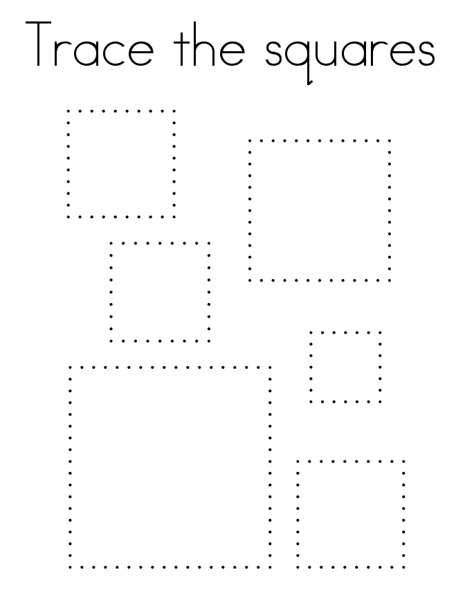 Square Tracing Worksheet PRINTABLE Kids Worksheets Tracing Worksheets