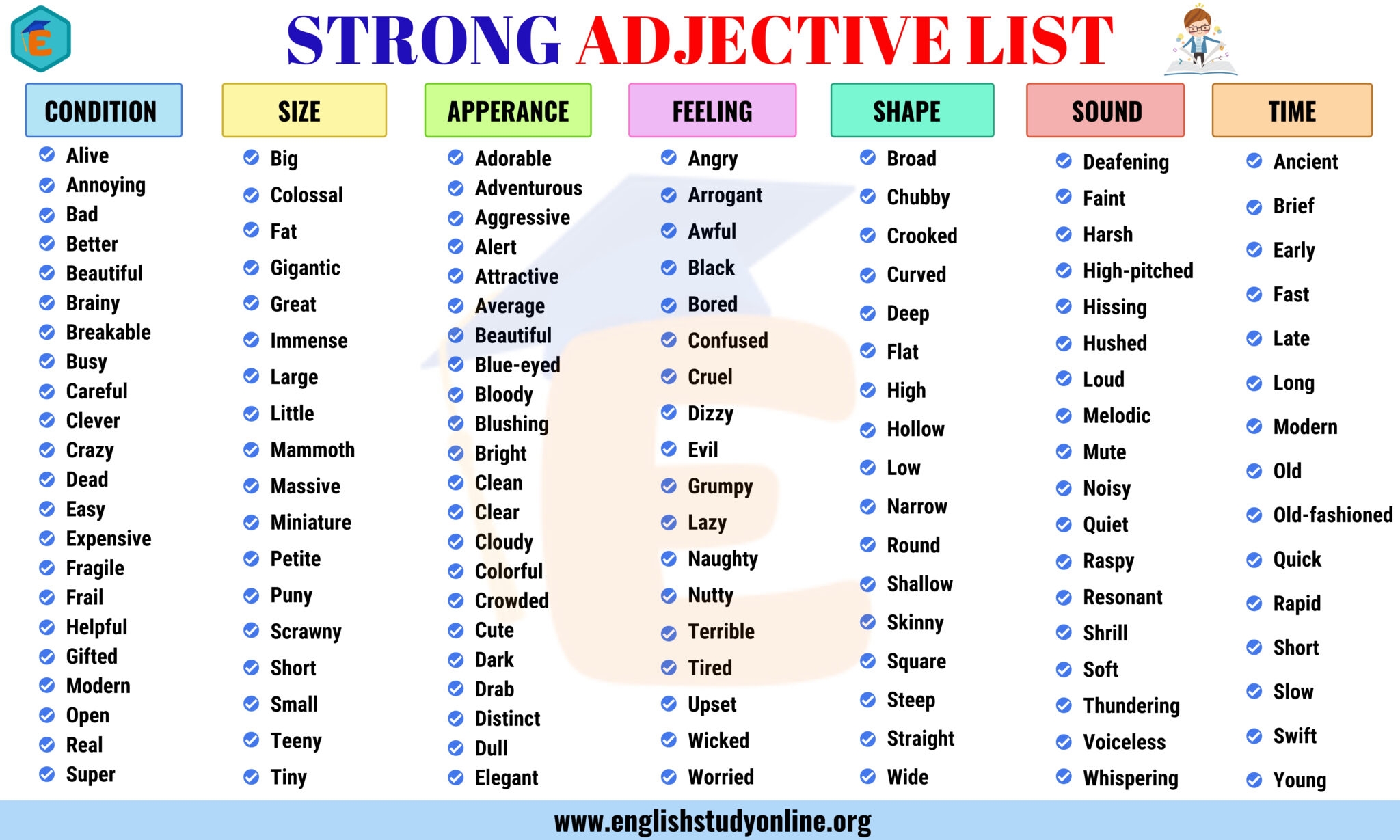 adjectives verbs nouns