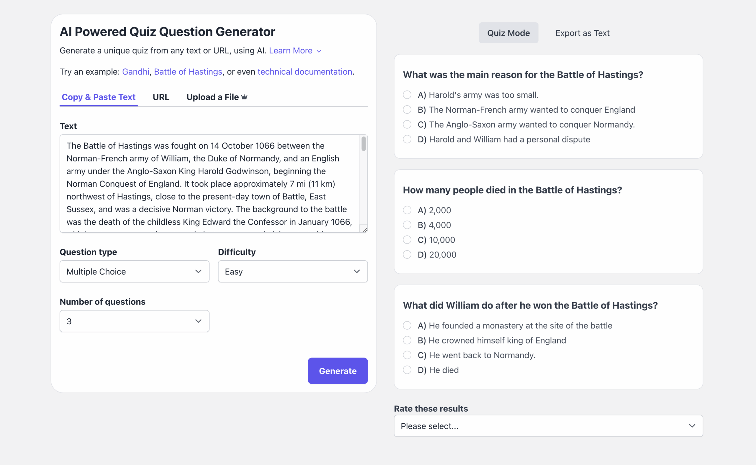 Test Maker Make Free Multiple Choice Quiz Questions