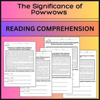 The Significance Of Powwows Reading Comprehension Passage TPT