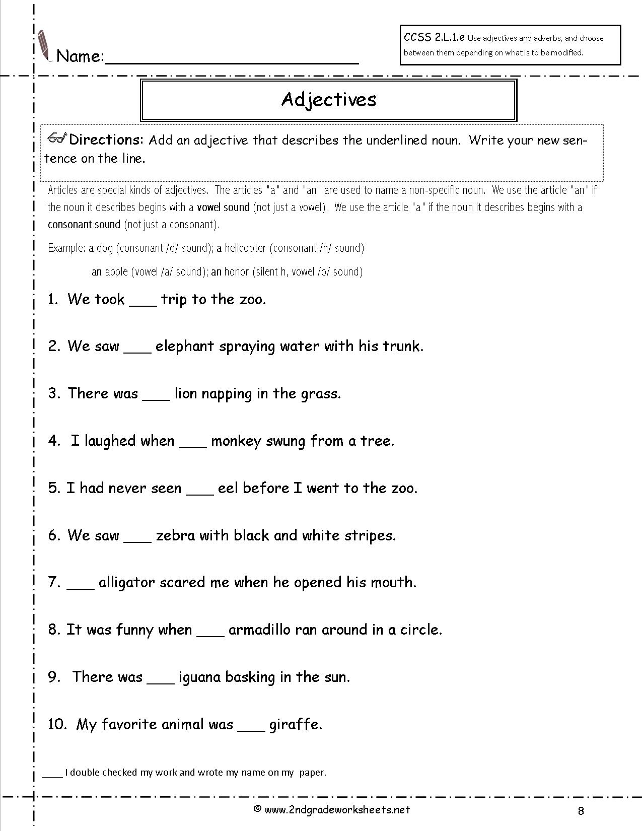 3rd grade grammar practice