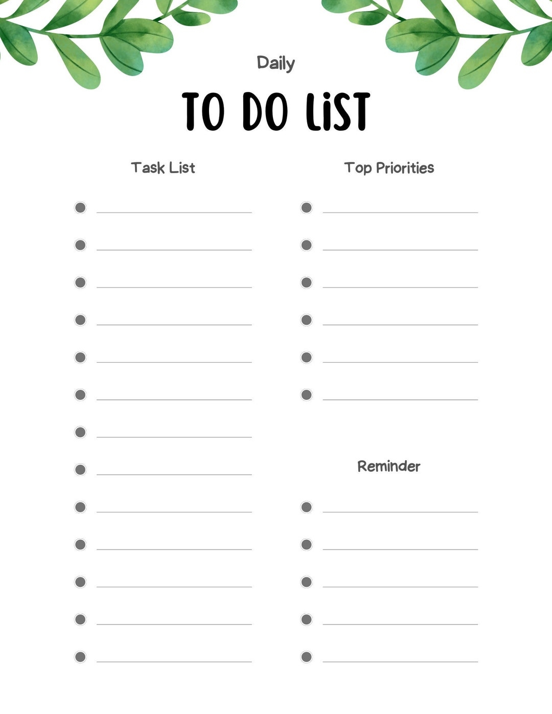 To do List Template Printable Etsy