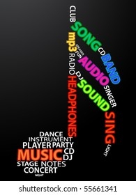 Tone Made Words Which Relate Music Stock Vector Royalty Free 55661341 