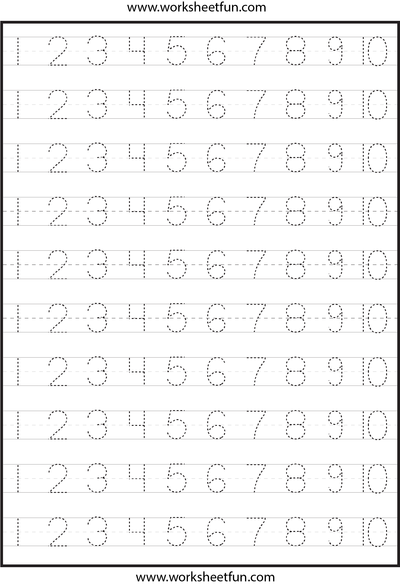 traceable numbers 1 10 printable
