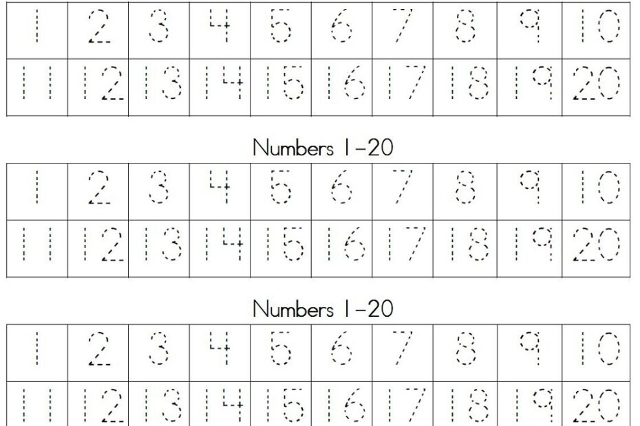 Traceable Numbers Worksheets Activity Shelter