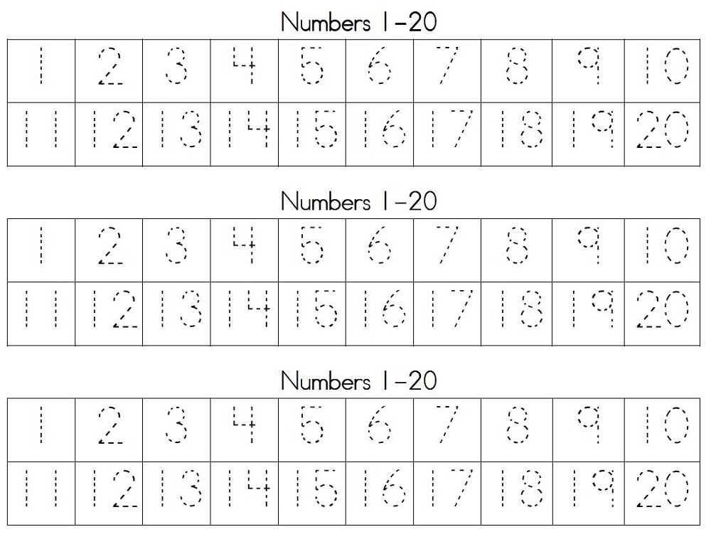 free printable traceable number worksheets