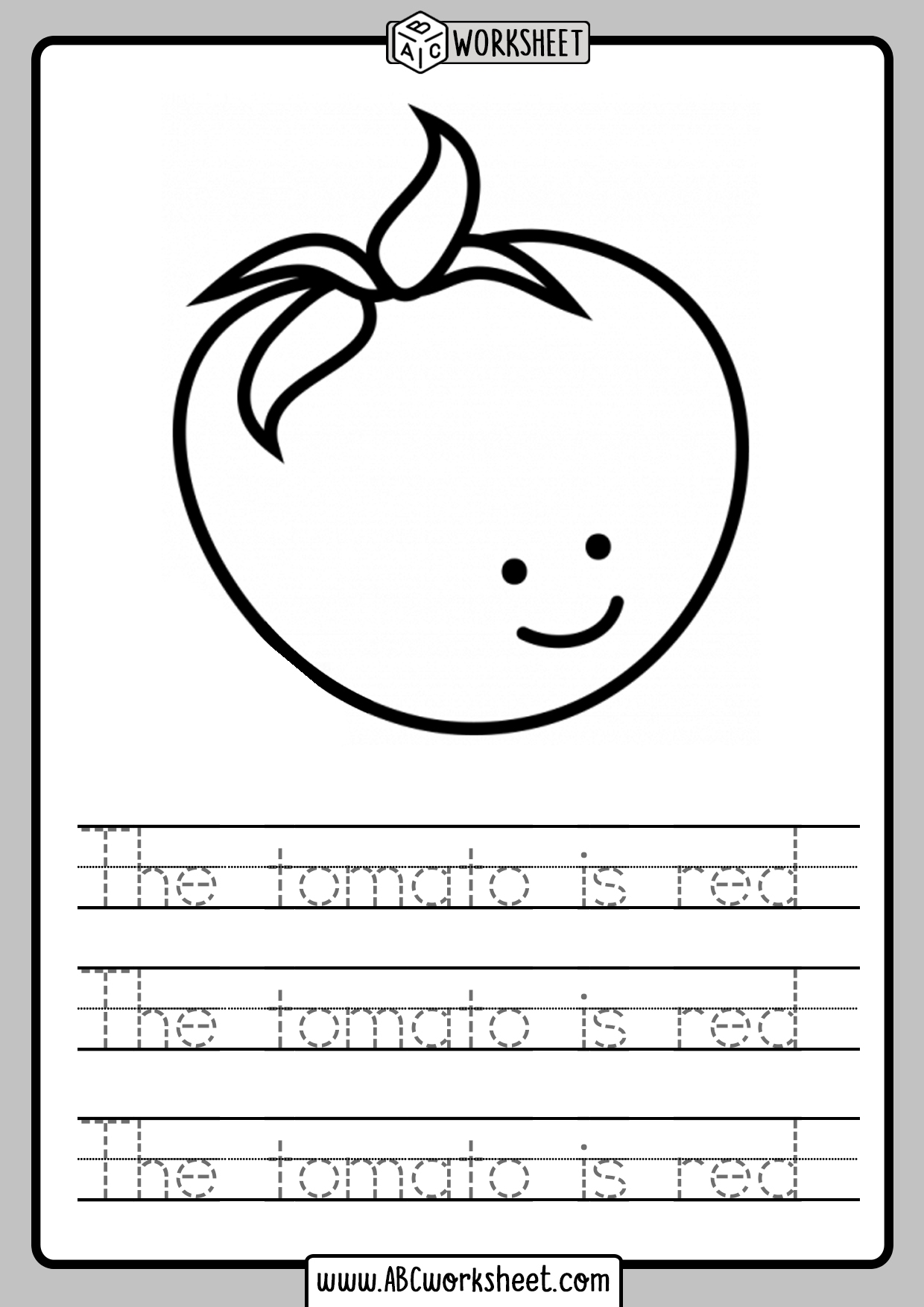 Traceable Sentences Worksheets Kindergarten ABC Worksheet