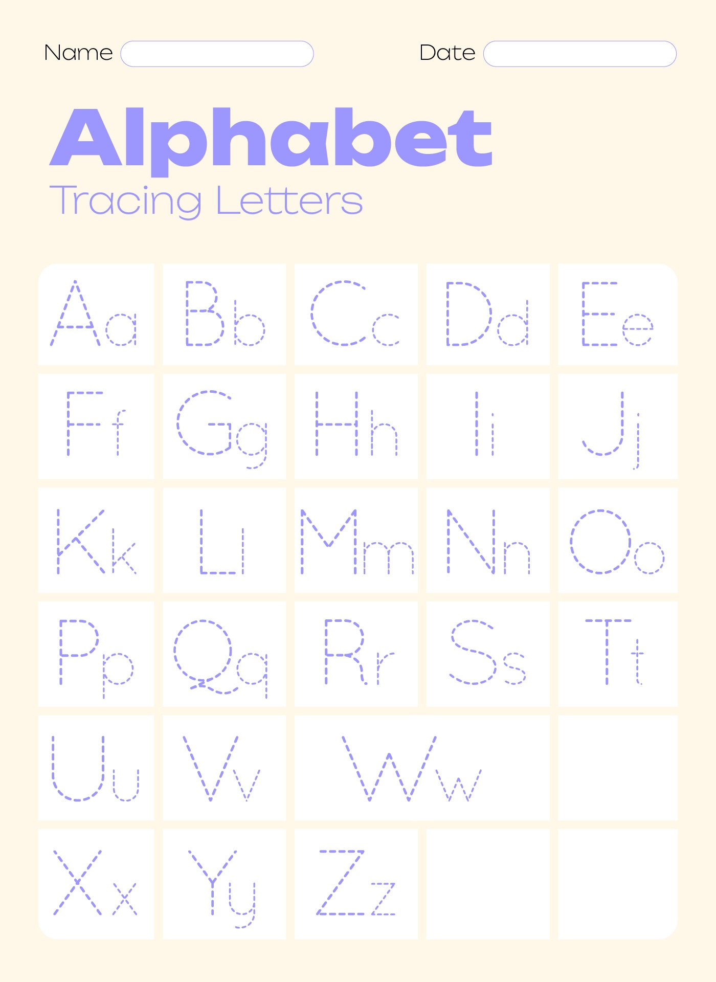 Tracing Alphabet Letters Worksheets