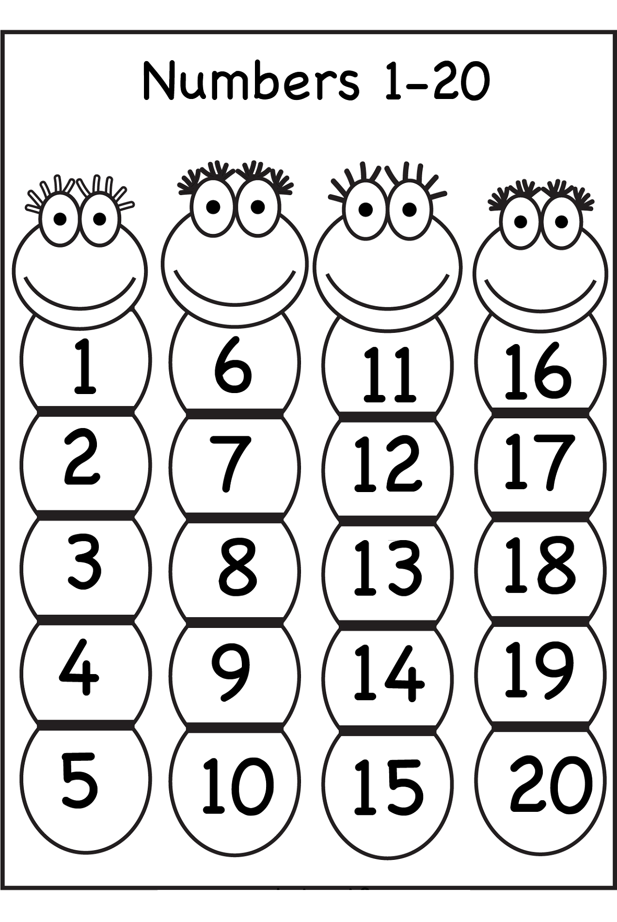 tracing counting 1 to 20