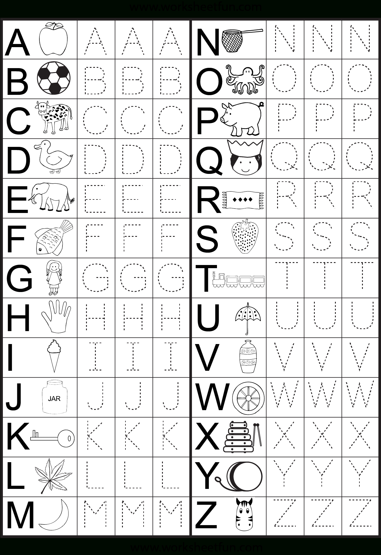 Tracing Letter A Worksheet For Preschoolers