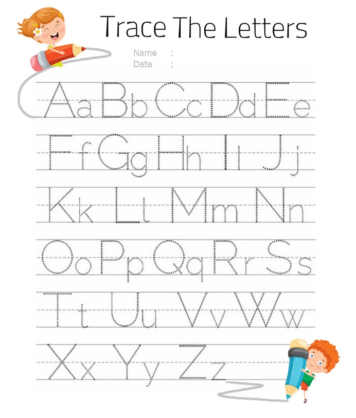 Tracing Letters A z Free Printable Letter Tracing Worksheets