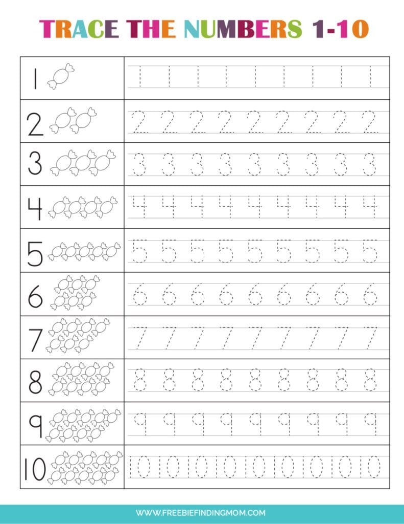 Tracing Number 1 10 Worksheet Free PDF Printable For Kids 41 OFF