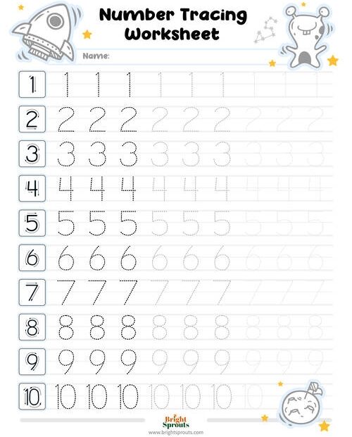 Tracing Number 1 10 Worksheet Free PDF Printable For Kids 41 OFF