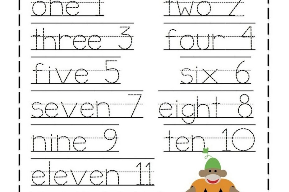 Tracing Numbers 1 10 Worksheet Words Learning Printable