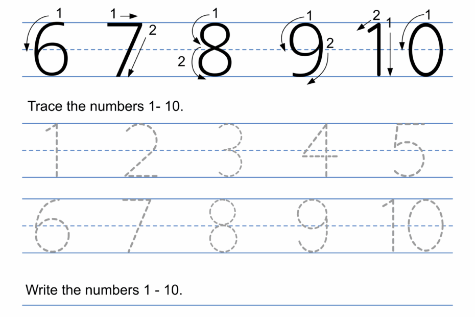 Tracing Numbers Free Printable Practice PDF Worksheets Free