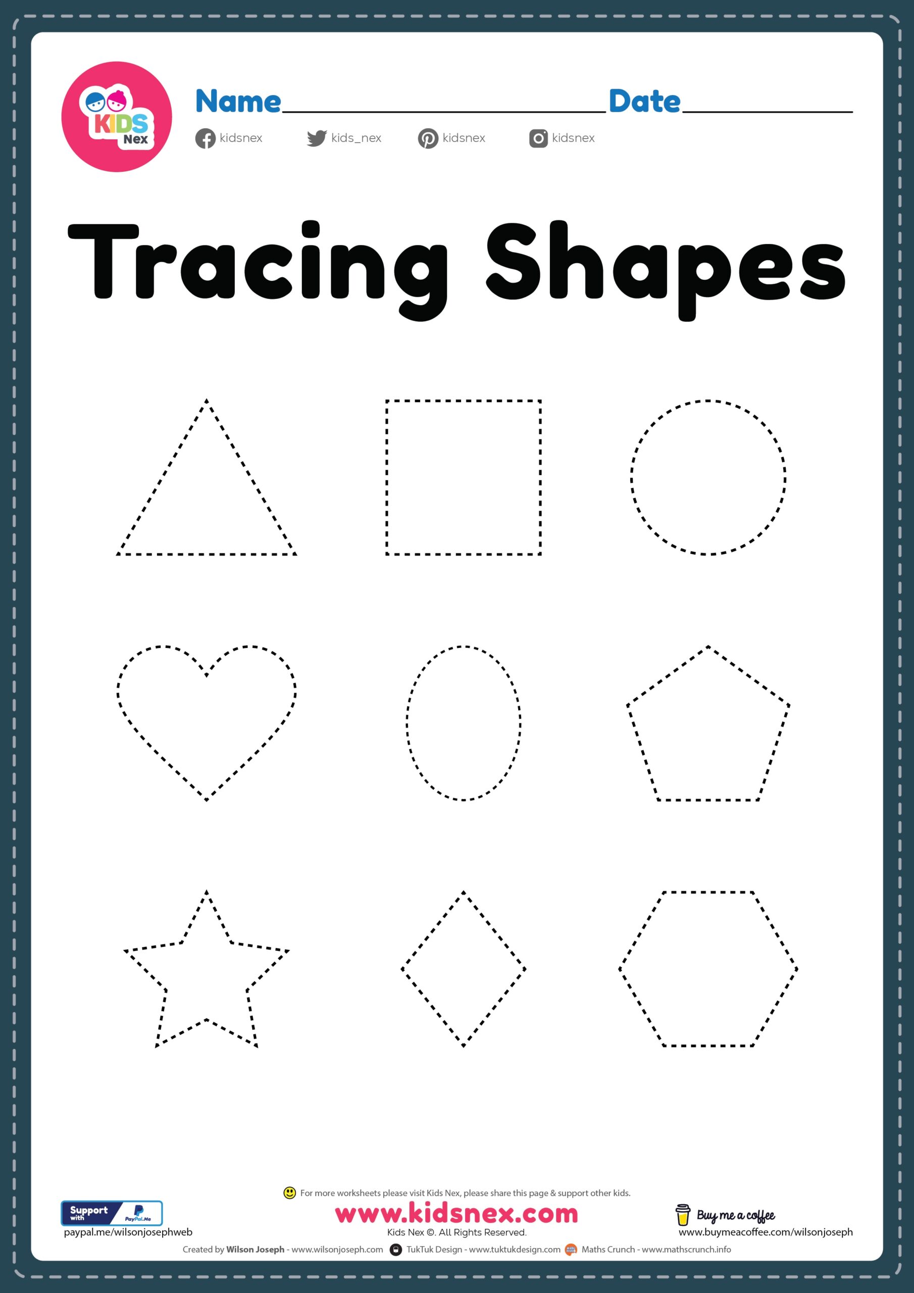 tracing shapes for kindergarten
