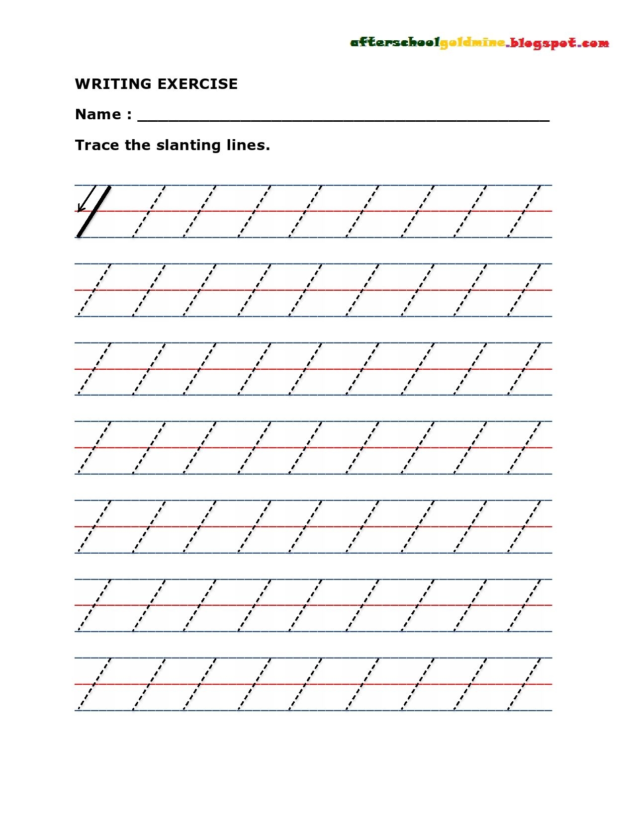 Tracing Straight Lines Worksheets For Kindergarten Name Tracing 