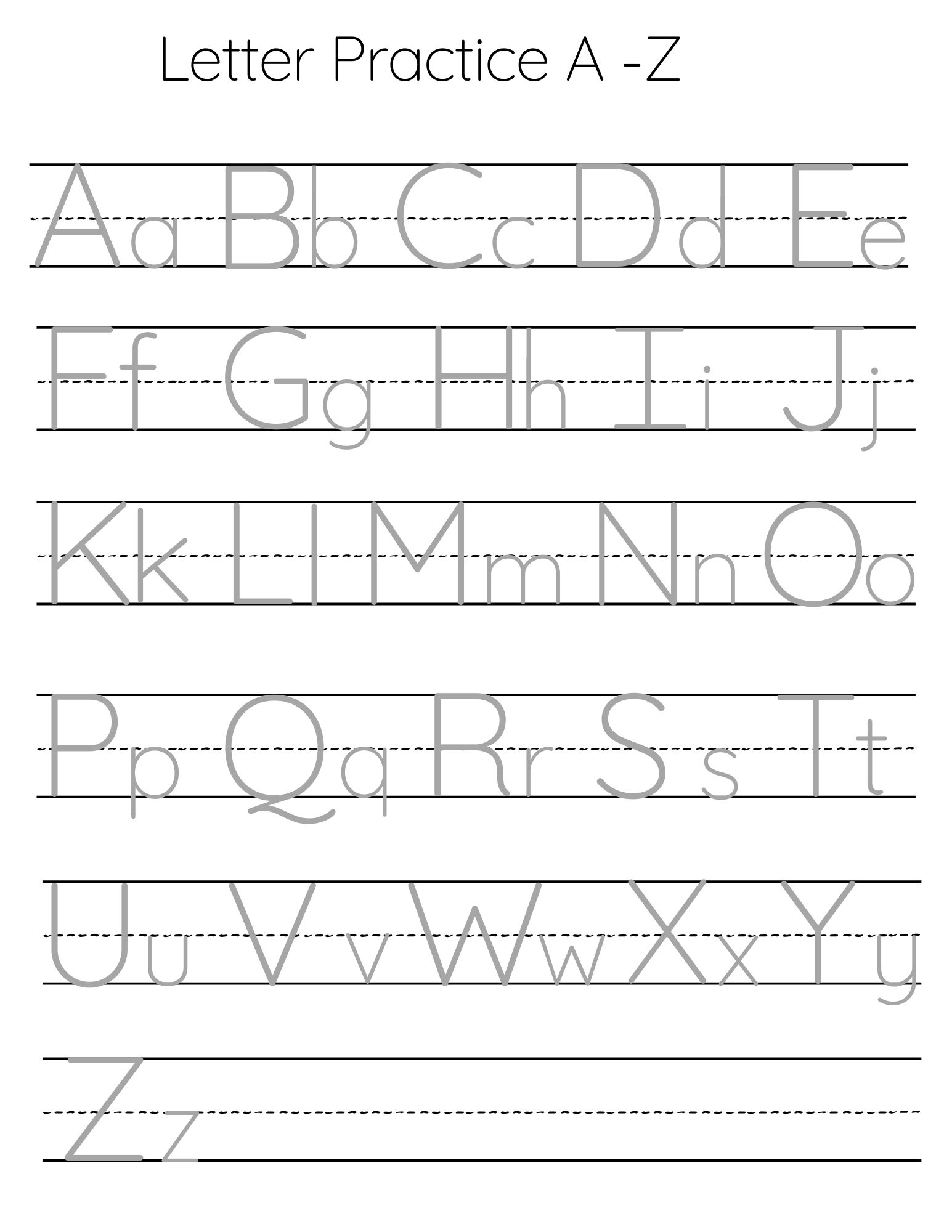 free printable practice letter tracing