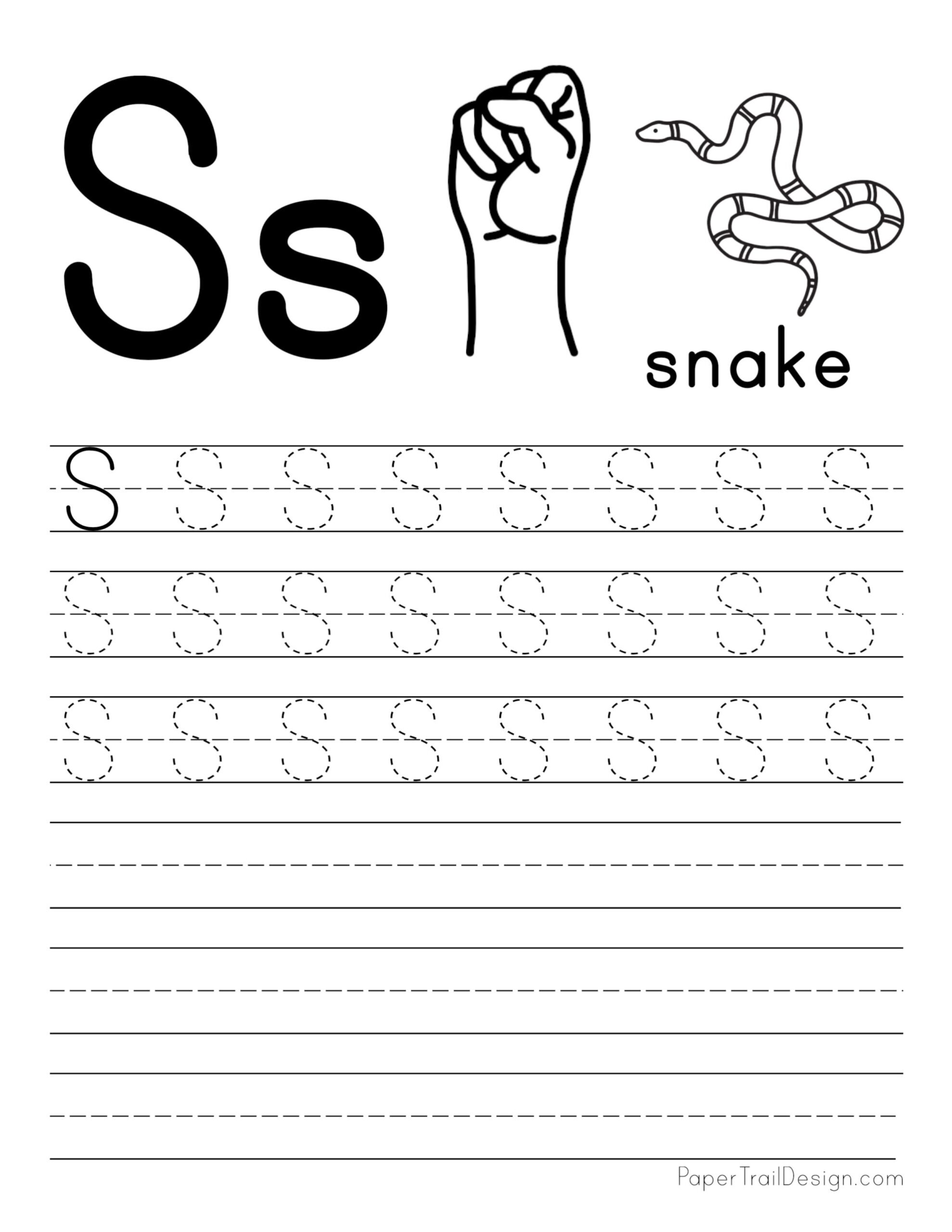 Tracing The Letter S Worksheet